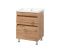 Тумба для ванної кімнати Мінімал 50 (wood) з умивальником Cers 50 (Adamant)