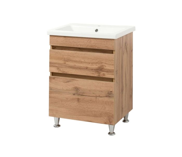 Тумба для ванної кімнати Мінімал 50 (wood) з умивальником Cers 50 (Adamant)