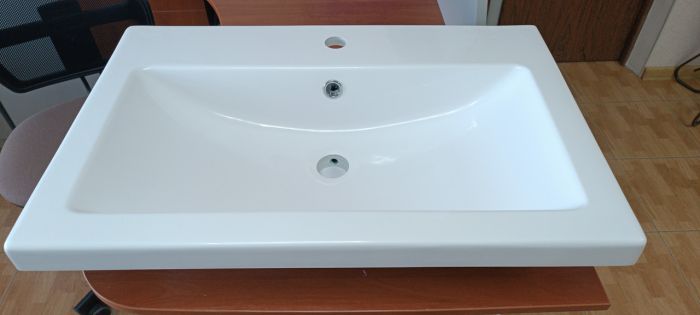Тумба для ванної кімнати СІМЕТРІ 70 білий тандем з умивальником Cers 70 (штучний камінь)