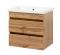 Комплект меблів навісний для ванної кімнати мінімал WOOD 60 з умивальником Комо 60 з дзеркальною шафою WOOD 60 і пеналом мінімал WOOD 40 навісним