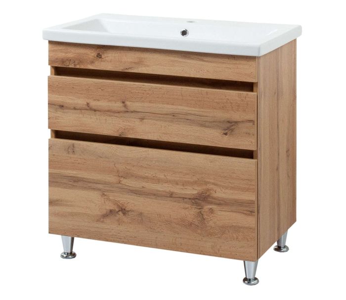 Тумба для ванної кімнати Мінімал 70 (wood) з умивальником Cers 70 (Adamant)