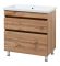Комплект меблів для ванної кімнати мінімал WOOD 80 з умивальником Комо 80 і дзеркальна шафа навісна мінімал WOOD 80