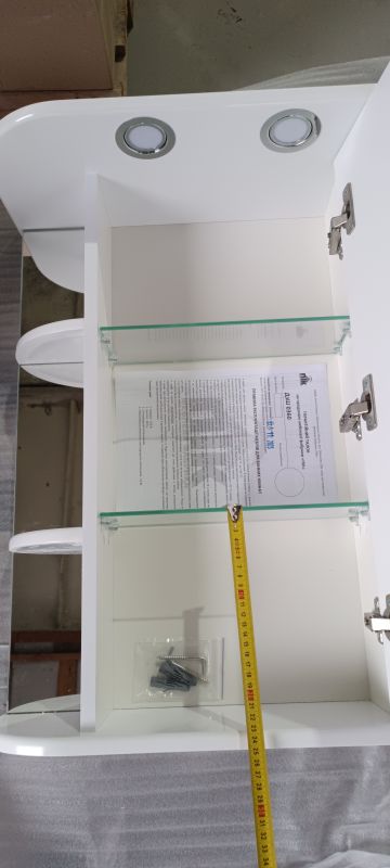 Дзеркальна шафа БАЗИС 55 з підсвічуванням права ПіК