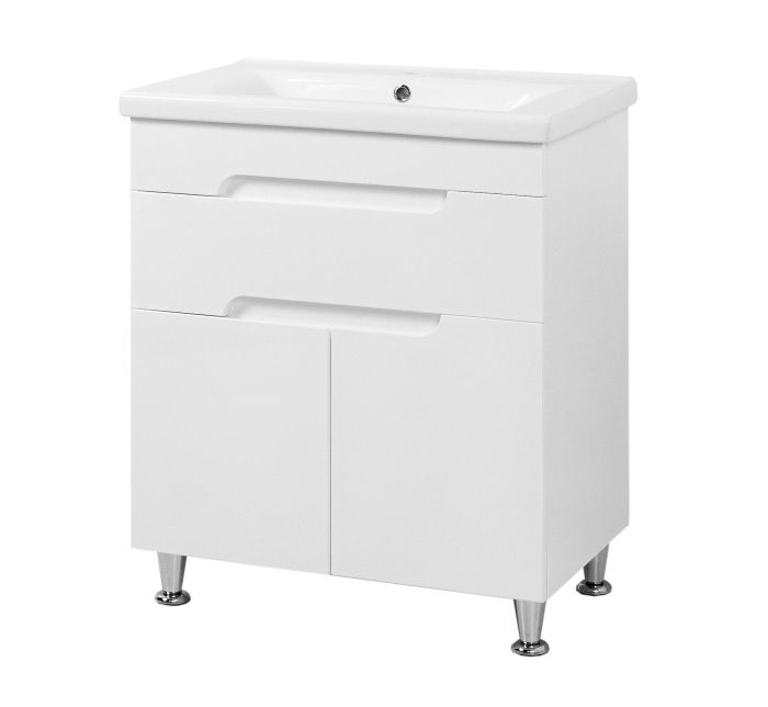 Комплект меблів для ванної кімнати Сіметрі 80 з умивальником Комо 80 і дзеркало Сімпл 80 LED