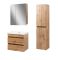Комплект меблів навісний для ванної кімнати мінімал WOOD 60 з умивальником Комо 60 з дзеркальною шафою WOOD 60 і пеналом мінімал WOOD 40 навісним